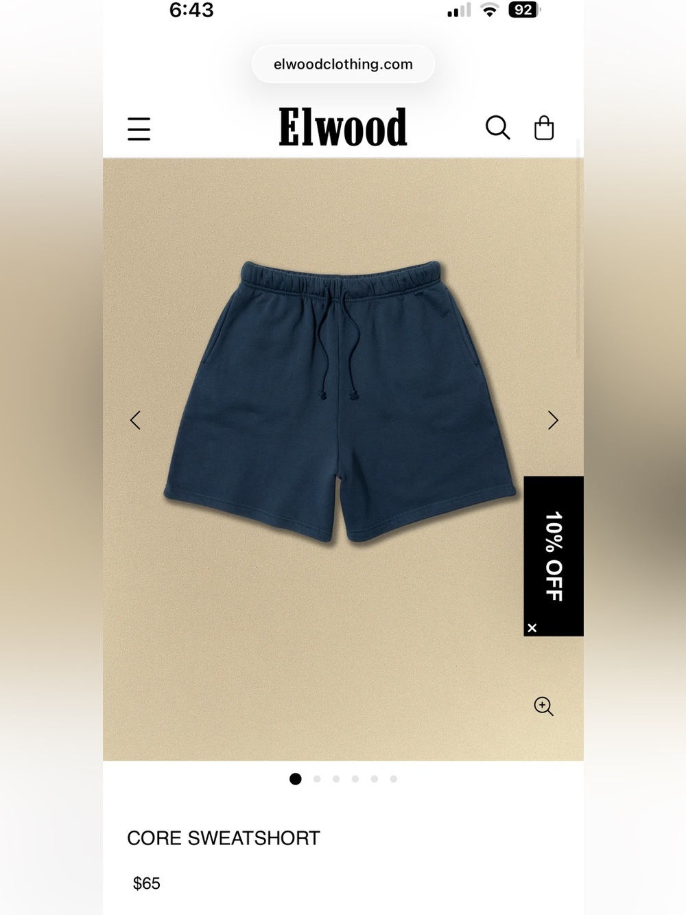Elwood Core Sweat Shorts Navy XXL NWT Sold out